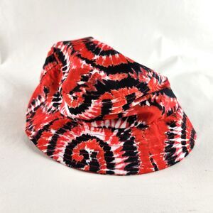 KB Ethos Tie Dye Bucket Hat Red Black White One Size Festival Streetwear